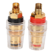 Amplifier Terminal Binding Post Gold Plated Insulated, Easy Installation Speaker Banana Jack Socket with Flexible Tightening Nut System for Power