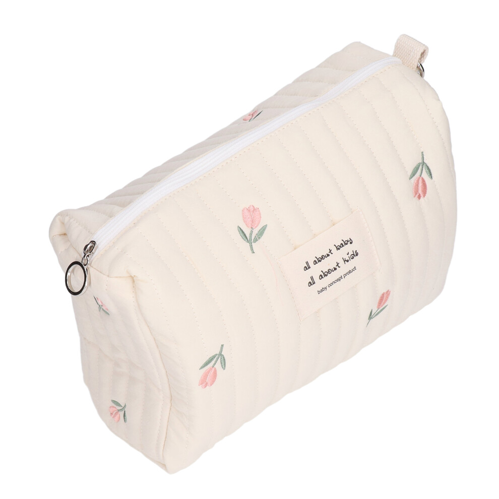 Multi-Function Baby Diaper Bag with Tulipa Embroidery Compact and Spacious