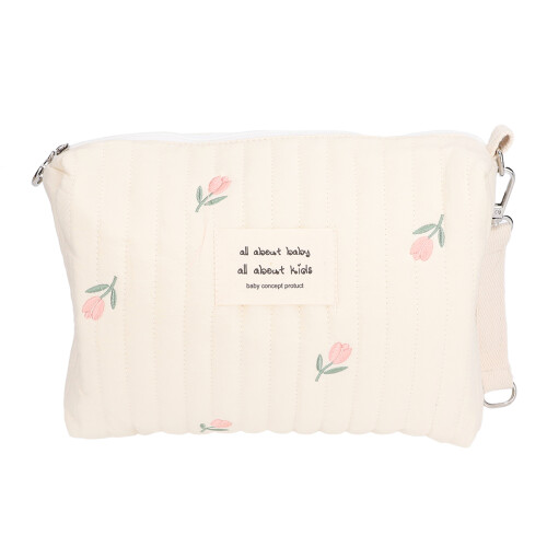Multi-Function Baby Diaper Bag with Tulipa Embroidery Compact and Spacious 1