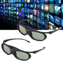 2 Stück 144Hz 3D Aktiv-Polarisationsbrille für DLP-Projektoren, Schwarz