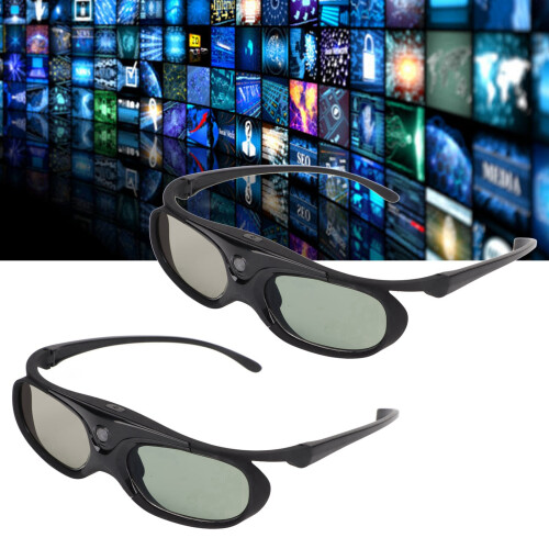 2Pcs 144Hz Active Shutter 3D Glasses DLP Link for Projectors LCD Lens