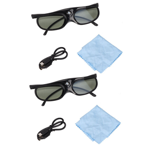 2Pcs 144Hz Active Shutter 3D Glasses DLP Link for Projectors LCD Lens 1