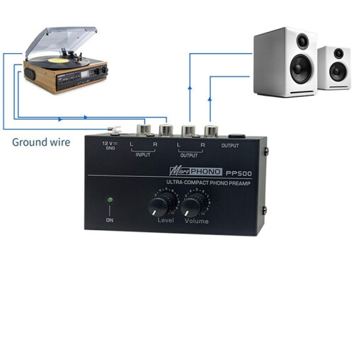 PP500 Record Player Preamplifier Vinyl Turntable Amplifier Preamplifier Turntable Volume Control Amplifier UK Plug 1