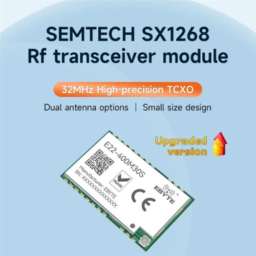 EBYTE 10PCS SX1268 433MHz RF Module Development Board 12km Range, 32M High-Precision TCXO EBYTE E22-400M30S, IPEX, SPI Interface 1