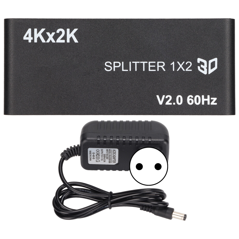 In 2 Out Hdmi Splitter With Deep Color 8Bit 10Bit 12Bit Support, 4Kx2k 60Hz Hdmi 2.0 Distributor Box For Gaming Console Hdcp Compliant Hdmi Cable 9138057512717