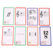 50 Pcs Color Coded Music Flash Cards, Double Sided Piano Note Learning