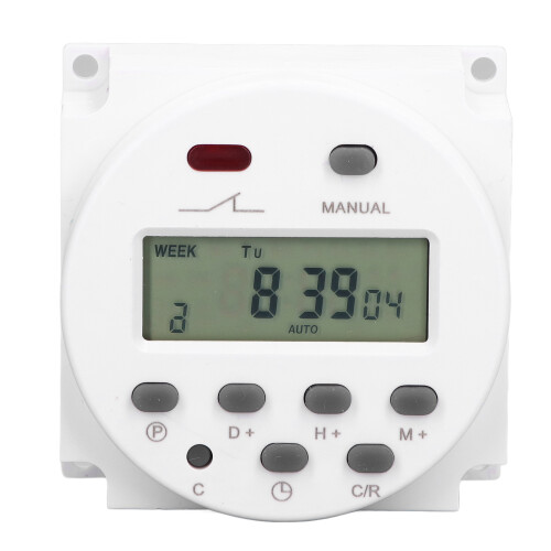 Programmable Timer Switch Digital LCD Display Auto Switch On Off Weekly Programmable With Power Failure Memory 12V DC AC Power Supply High Precision 2