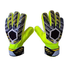 Non-Slip Latex Football Gloves for Kids and Adults, Goalkeeper Gloves, Yellow, Size 5, Durable Sports Gear