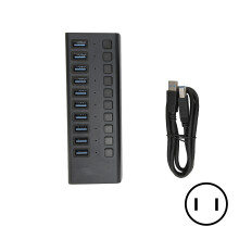 USB 3.0-hub met een overdrachtssnelheid van 5 Gbps, plug-and-play, aparte oplaadpoort, LED-indicatoren voor de laadstatus, behuizing van