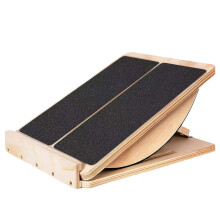 Slant Foot Board Wooden Ankle Stretching Board For Calf Stretcher Flexibility Adjustable Wedge Natural Wood Finish