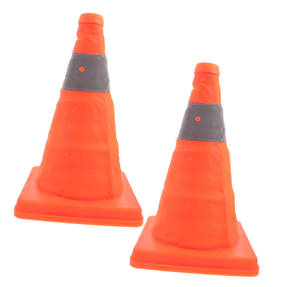 Reflective Traffic Cones Folding 2Pack, Portable Plastic Cones For Parking Lots, Roadside Emergencies, Construction 9347817645927