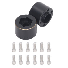 2 pièces d'adaptateur de roue en laiton avec support hexagonal, 22 mm, 12 mm, 7 mm, noir