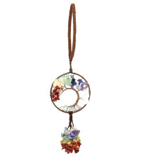 Chakra Stones Balance and Harmony, Dream Catchers Healing Crystals Decor, Crystal Wall Decor Room Window Decor for Spiritual and Aesthetic