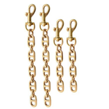 Zestaw 4 łańcuszków do torebki, złote łańcuszki przedłużające do torebki o długości 12-17 cm, metalowy łańcuszek do torebki, płaski