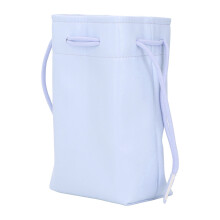 Sac portable en cuir PU bleu avec cordon de serrage, idéal pour appareil photo, imprimante et organisateur de films