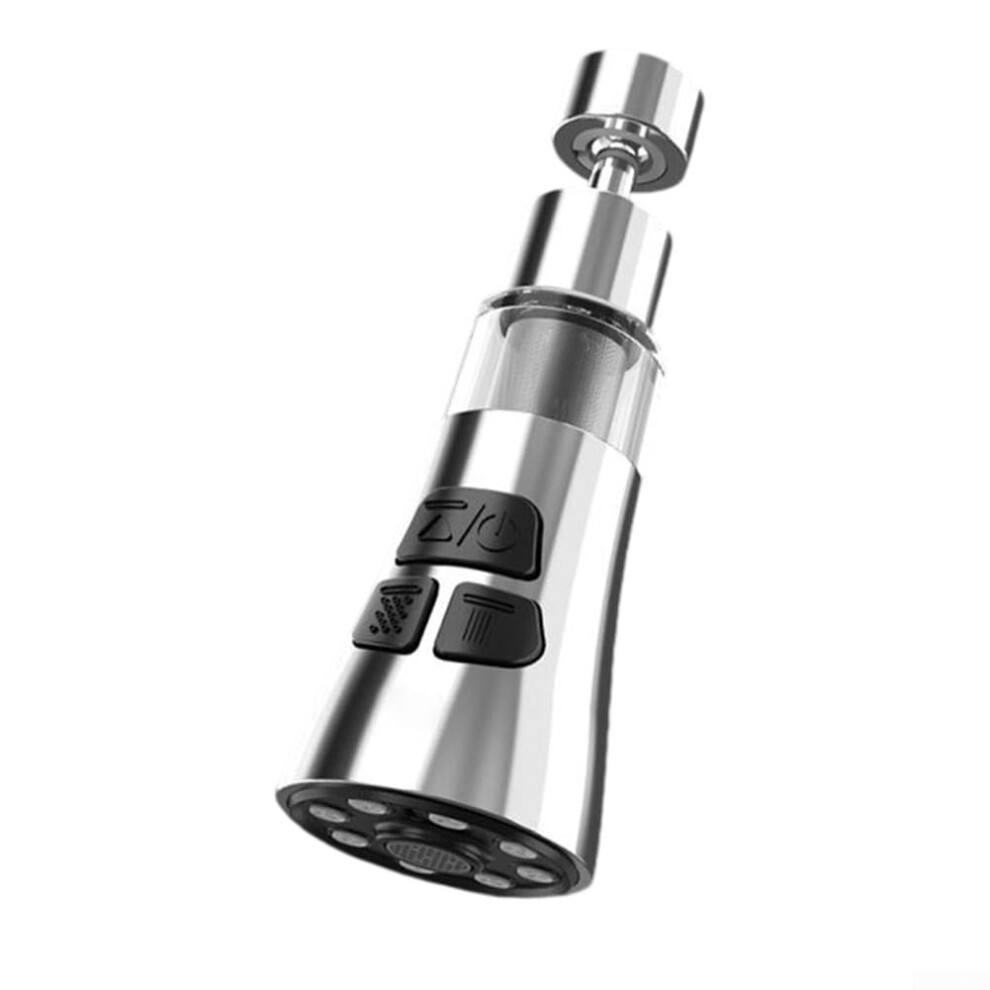 Sink Faucet Filter With 360 Rotation And 3 Spray Modes, Detachable Antisplash Aerator For Kitchen Bathroom Silver 9347817646375