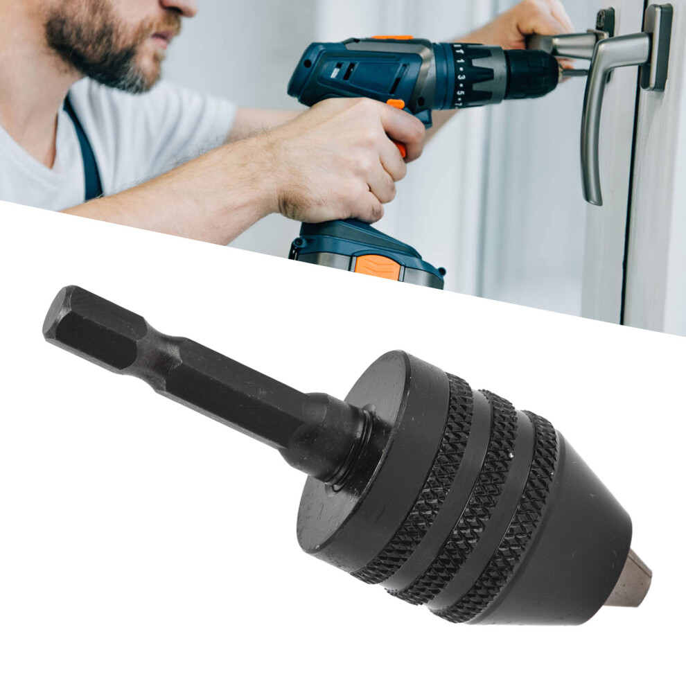 Keyless Drill Chuck Adapter 0.6Â8Mm 1/4In Hex Impact Driver Converter 8781376462174