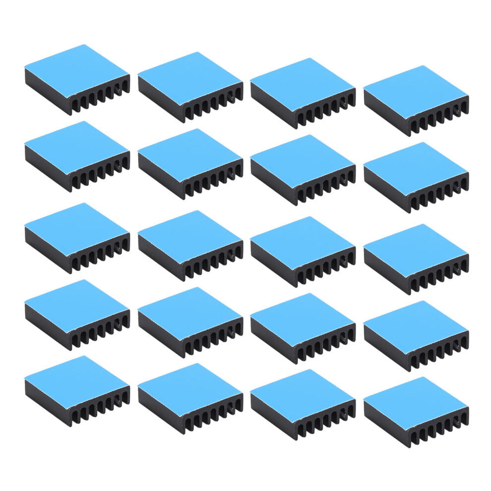 Durable Aluminum Heatsinks 20Pcs: 20X20x6mm For Electrical Equipment Black 3581376463233