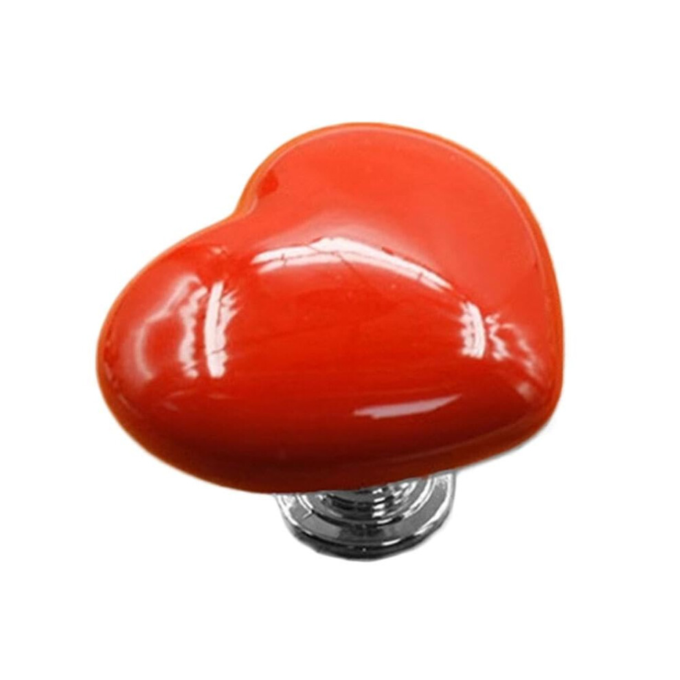 Toilet Flush Button, Heart Shaped Ceramic Button For Toilet Tank, Adhesive Ceramic Handle, Red Portable Press Tool 9187378496442