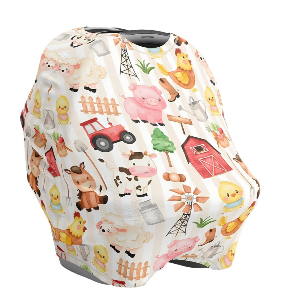 Car Seat Cover Baby - Breathable Stroller Breastfeeding Privacy Cover, Universal Fit Canopy for Car Seats and Strollers