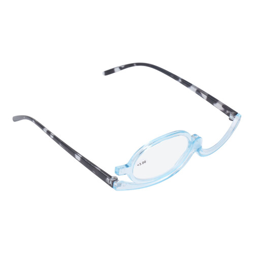 Rotating One Eye Cosmetic Glasses, Stylish Frame Colors Precision Makeup Application with Adjustable Lens, Lightweight Plastic Frame for Comfortable 1