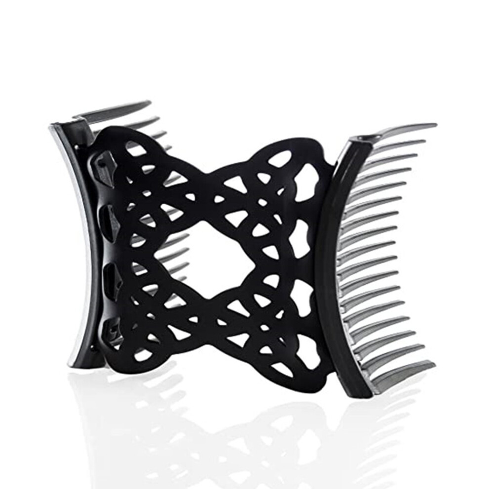 Interlocking Comb Pair for All Hair Types, Double Comb for Curly Wavy Hair with Durable Cellulose Acetate Construction, No Slip Ouchless Hair Styling