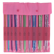 Set de andrele de tricotat, kit de andrele de tricotat din aluminiu inoxidabil, ac ergonomic cu un singur vârf, ace de tricotat ușoare cu