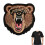 Bear Head Tactical Morale Patch with Hook and Loop, Embroidered Military Patch for Jackets Vests Bags 3.15' 1