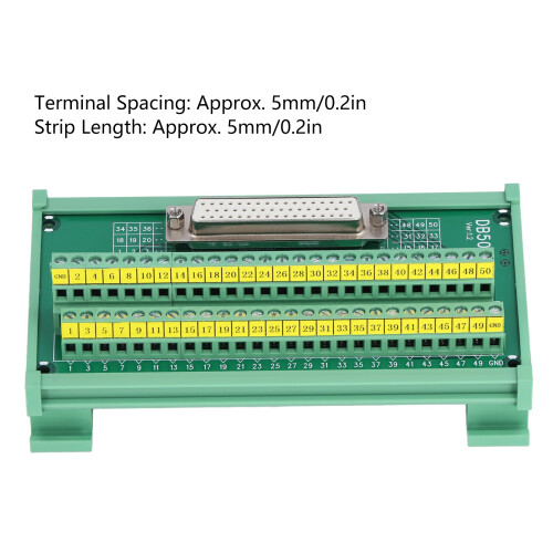 DB50-M7 Terminal Connector Adapter Plate PCB Board DC60V, 0.8A, 5mm Spacing 2