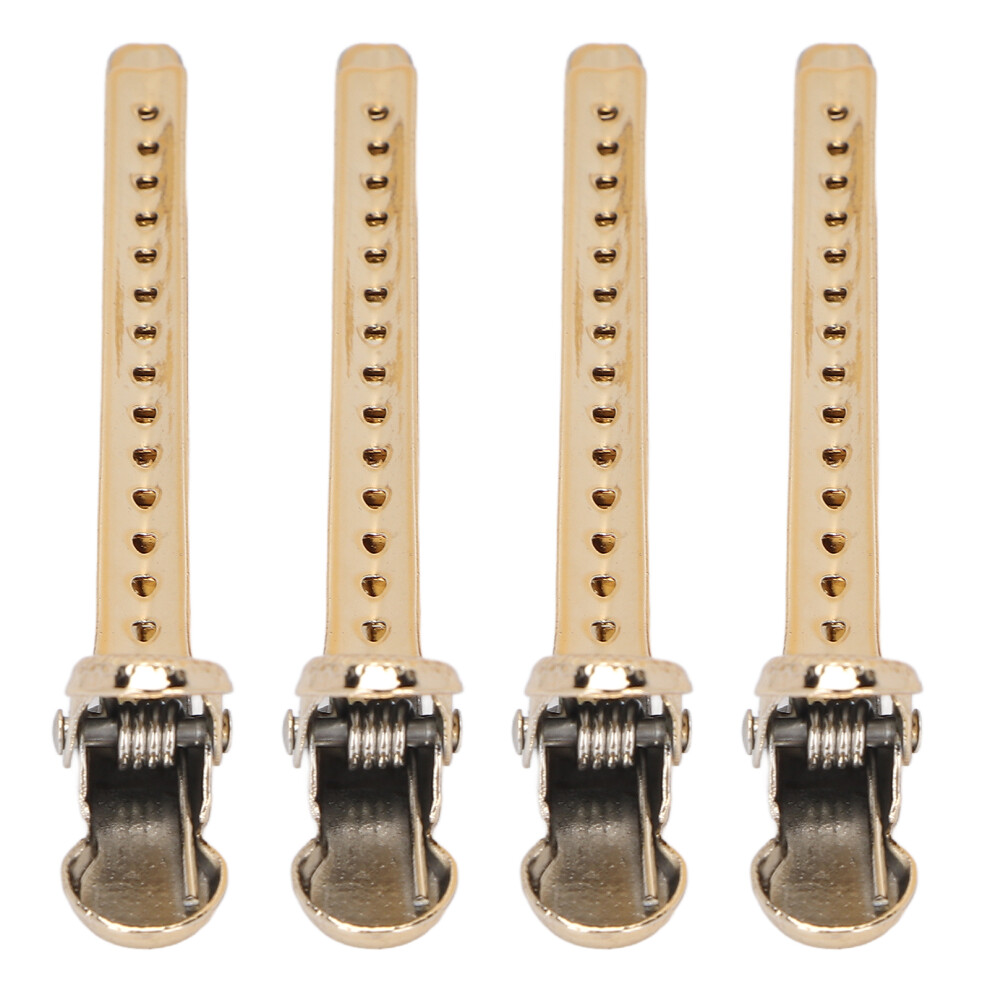 Unisex Gold 12Pcs Alloy Duck Billed Hair Clips, Large Opening, Durable