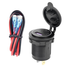 PD Type C USB-Autolader en QC 3.0 Snellader 12V Stopcontact met aan / Uit-Schakelaar voor Motorfiets RV ATV, Blauw