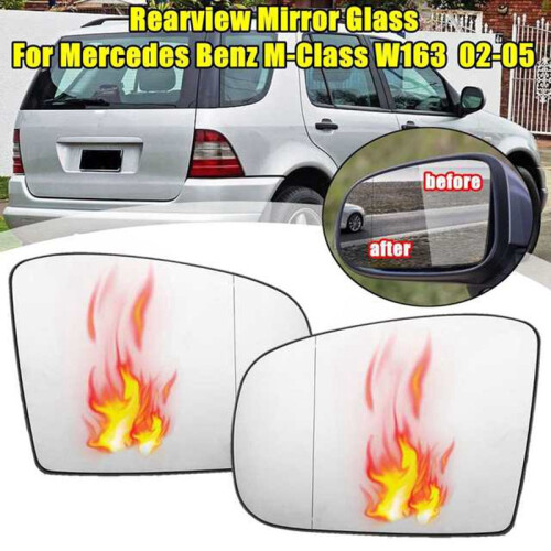 Driver Left Side Rearview Heated Mirror Glass for - M-Class W163 2002 2003 2004 2005 1