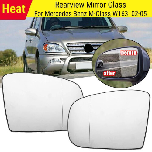 Driver Left Side Rearview Heated Mirror Glass for - M-Class W163 2002 2003 2004 2005 2