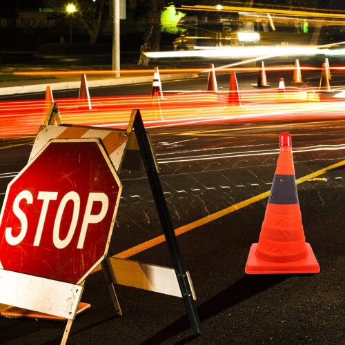 LED Traffic Safety Cone with Reflective Material, Portable Emergency Warning Sign for Vehicle Direction, Multi-Function Design 1