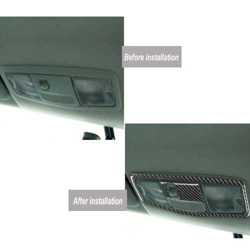 Voor  Lancer 2008-2015 Koolstofvezel Auto Front Leeslamp Panel Lamp Sticker Cover Trim Frame Accessoires, A 2