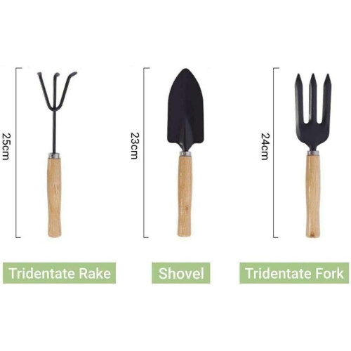 Garden Hand Tools Set Solid Stainless Steel Trowel Mini Hand Fork Ergonomic Wood Handle Shovel 2