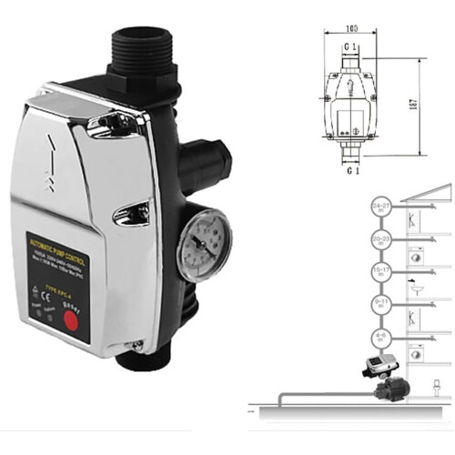 Adjustable Digital Pump Controller with Smart Sensor for Garden Irrigation and Home Water Systems 1