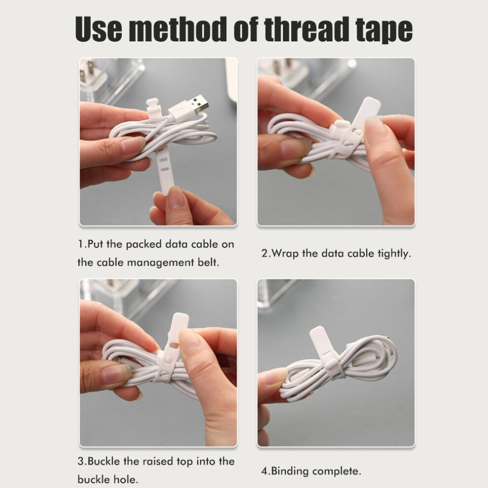 10Pc Multipurpose Reusable Cable Storage Ties For Data Charging Cable Organizing 3361376475111