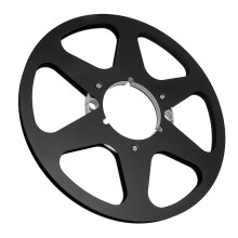 10 Zoll Aluminiumlegierung 1/4 Zoll Spulenrolle mit 6 Löchern für Aufnahme in Schwarz