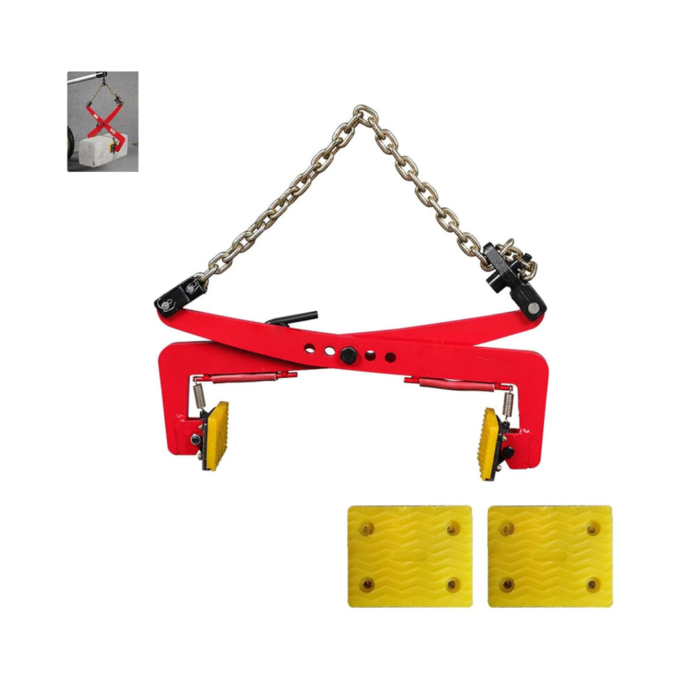 Granite Slab Lifting Clamp With Adjustable Opening And Nonslip Grip, Alloy Steel Chain 22In 9347817650600