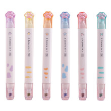 6-teiliges Textmarker-Set, doppelseitige, augenschonende Textmarker mit flachen Spitzen, leuchtende Marker im Vintage-Stil, ideal zum Scrapbooking