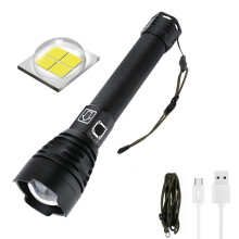 Lanternă LED super-luminoasă, funcție de focalizare reglabilă pentru fascicul larg sau îngust, lanternă tactică rezistentă la apă cu baterie