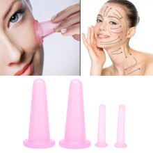4 Stück Silikon-Gesichtsmassagebecher Set, weich, leicht