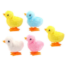 5Pcs Easter Wind Chick Toys Novelty Jumping Chicken Gag Plush Baby Chicks Toys Favors Gift for Kids Girls
