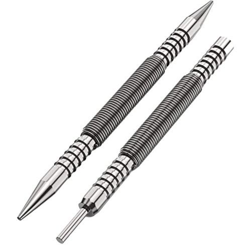 Spring Double End Nail Punch Set Center Hole Loade