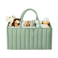 Diaper Caddy Organizer, Portable Felt Nursery Storage Baskets, Foldable With Waterproof Handle, Organizes Baby Essentials