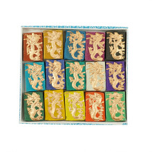 15 Color Chinese Calligraphy Ink Sticks Set with Engraved Dragon Design for Painting and Lettering