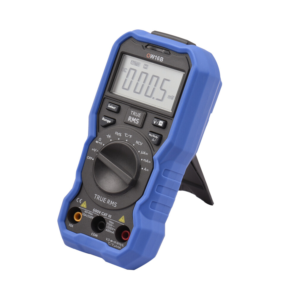 Owon Ow16b Digital Multimeter With Bluetooth, 5999 Counts, Blue & Black 4961376483162