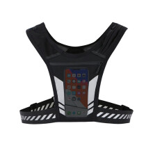 High Visibility Reflective Running Vest for Night Safety | Adjustable Size with Phone Holder Bag for Men and Women
