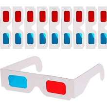 Okulary 3D do filmów, czerwone i cyjanowe soczewki, anaglifowe, kartonowe rozwiązanie do oglądania 3D, lekka, składana konstrukcja do kina